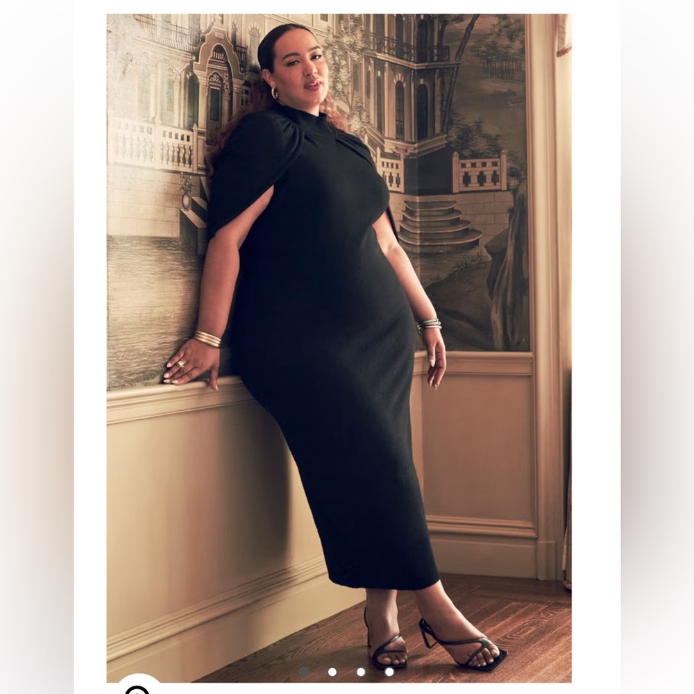 Eloquii Black sweater cape dress